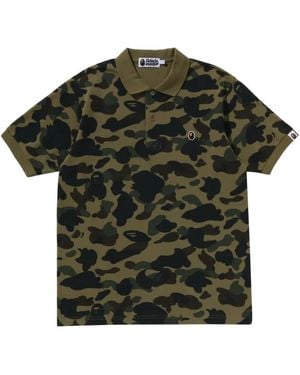 A Bathing Ape Polo Con Motivo Militar - Verde