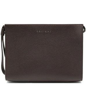 Orciani Leather Clutch Bag - Black