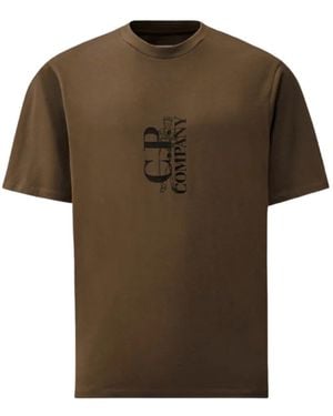 C.P. Company Logo-Print T-Shirt - Brown