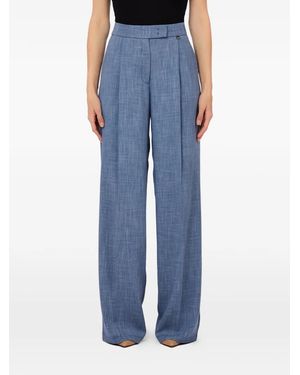 Liu Jo Mélange Fabric Palazzo Trousers - Blue