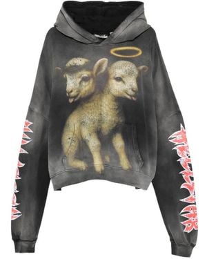 HELLSTAR Graphic Print Hoodie - Black