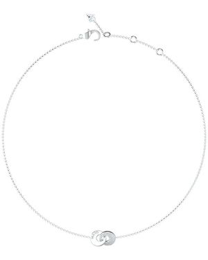 Guess Blooming Pavé Interlocking-Link Necklace - White