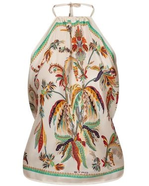 Etro Blusa Con Estampado Floral - Blanco