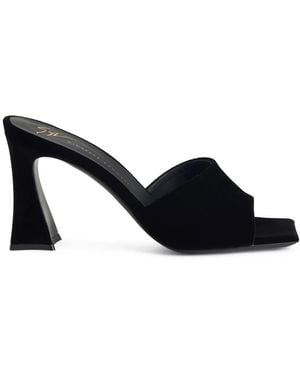 Giuseppe Zanotti Solhene 85mm レザーミュール - ブラック