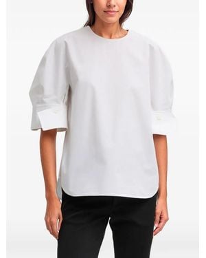 Tibi Puff-Sleeve Blouse - White
