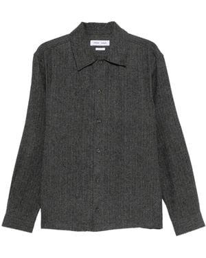 Samsøe & Samsøe Herringbone Buttoned Shirt Jacket - Gray