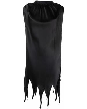 MM6 by Maison Martin Margiela Raw-Hem Satin Dress - Black