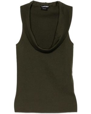 Tom Ford Cowl-Neck Top - Green