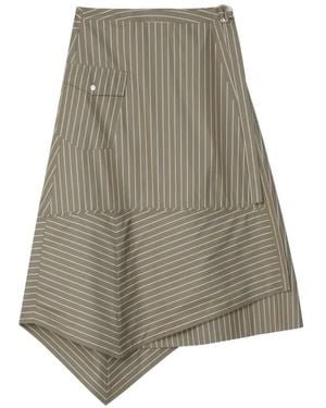 3.1 Phillip Lim Striped Asymmetrical Skirt - Green