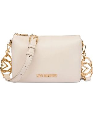 Love Moschino Heart-Plaque Crossbody Bag - Natural