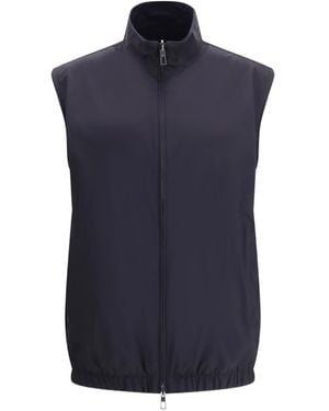 Loro Piana スタンドカラーベスト - ブルー