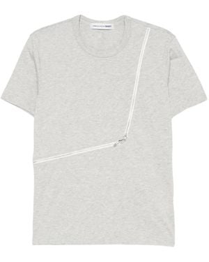 Comme des Garçons Diagonal-Zip T-Shirt - White