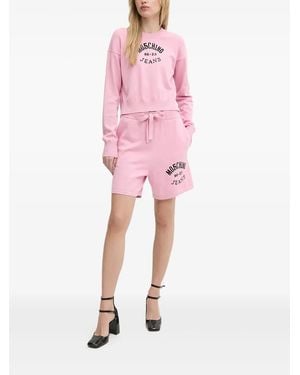 Moschino Logo-Embroidered Shorts - Pink