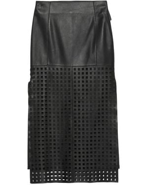 Emporio Armani Lederrock Mit Cut-Outs - Schwarz