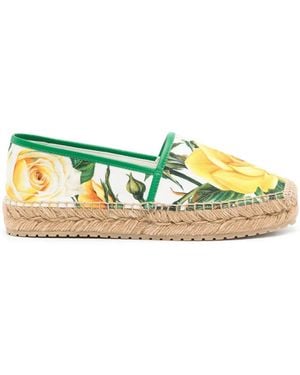 Dolce & Gabbana フローラル エスパドリーユ - イエロー