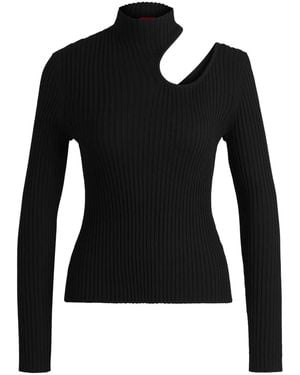 HUGO Cut-Out Sweater - Black