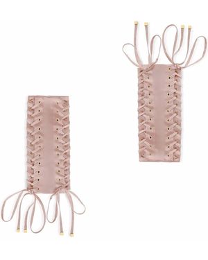 Dolce & Gabbana Eyelet-Detail Satin Gloves - Pink