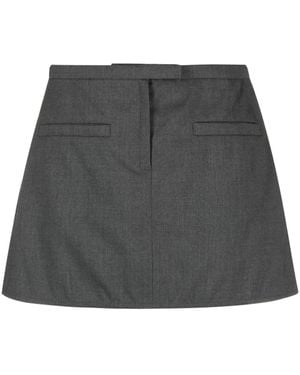 Courreges Logo-Appliqué Trapeze Miniskirt - Grey