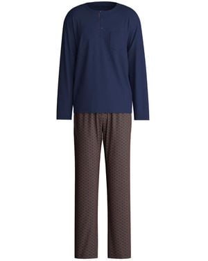 CALIDA Geometric-Pattern Pyjamas - Blue