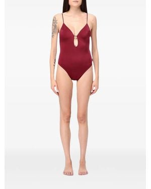 MC2 Saint Barth Teardrop-Cutout Swimsuit - Red
