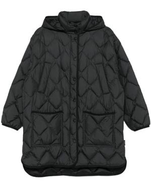 Woolrich Cappotto Trapuntato Con Cappuccio - Nero
