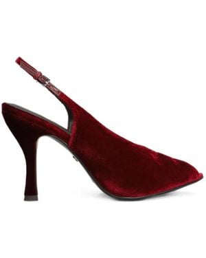 Lola Cruz Gabriette 95 Velvet Court Shoes - Red