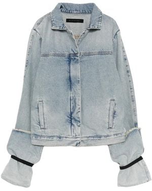 ALAINPAUL Folded-Sleeve Denim Jacket - Blue