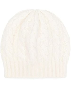 Blanca Vita Cable-Knit Beanie Hat - White
