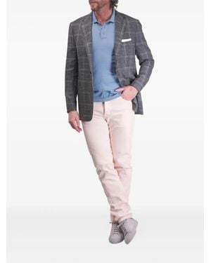 Kiton Giacca Monopetto A Quadri - Blu