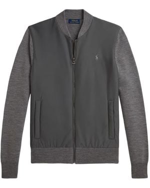 Polo Ralph Lauren Panelled Zip-Up Sweatshirt - Grey