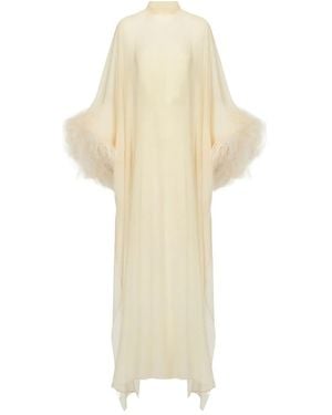 ‎Taller Marmo Feather-Embellishment Maxi Dress - White