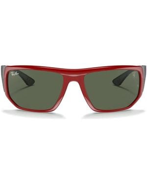 Ray-Ban X Scuderia Ferrari Rectangle-Frame Sunglasses - Gray