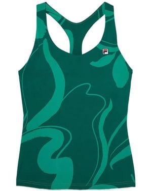 Fila Abstract-Print Racerback Tank Top - Green