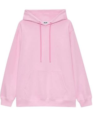MSGM Logo-Print Hoodie - Pink