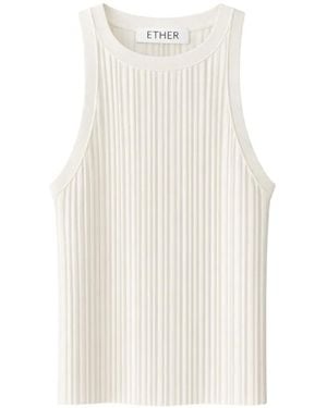 Aether Ribbed Tank Top - White