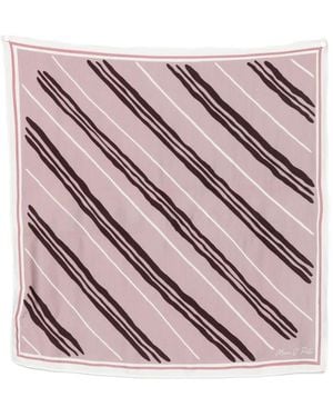 Marc O' Polo Pañuelo Cuadrado Con Rayas Diagonales - Rosa