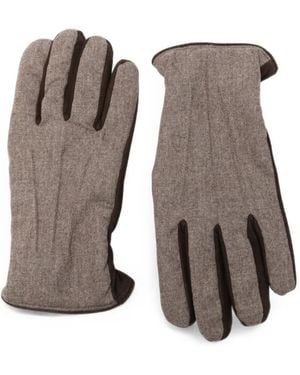 Gran Sasso Panelled Elasticated-Cuff Gloves - Natural