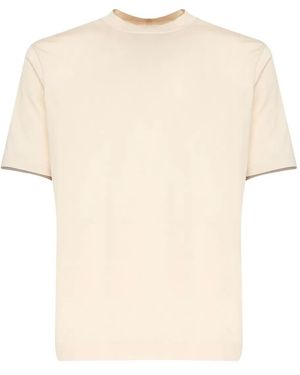 Giuliano Galiano Crew-Neck Short-Sleeve T-Shirt - Natural