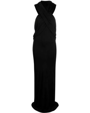 Saint Laurent Drapiertes Maxikleid - Schwarz