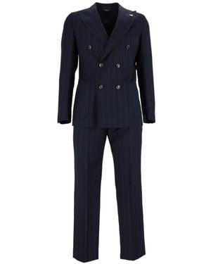Tombolini Dream Double-Breasted Pinstripe Suit - Blue