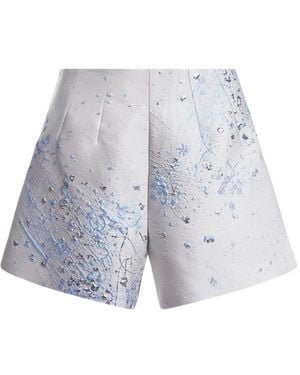 Mia Peculiar Brocade Short Shorts - White