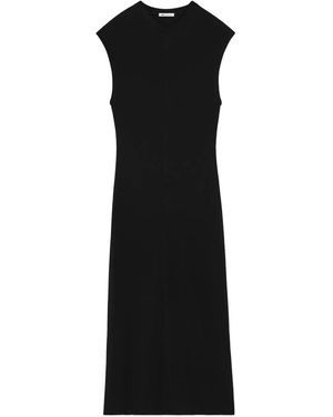 Ami Paris Jersey Sleeveless Fitted Long Dress - Black