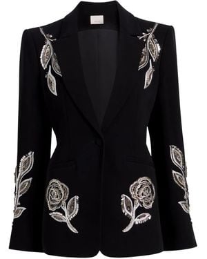 Cinq À Sept Rose-Embellished Blazer - Black