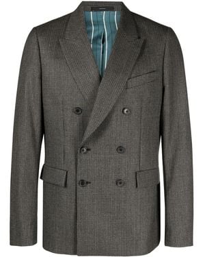 Paul Smith Double-Breasted Wool Blazer - Gray