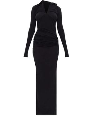 Entire studios Draped Cowl-neck Maxi Dress - ブラック