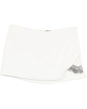 Amen Beaded-Embellished Side-Split Mini Skirt - White