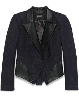 MITILIANE COUTURE Blazer Mit Ledereinsätzen - Schwarz