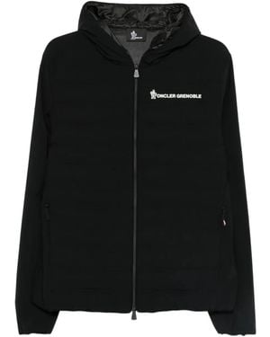 Moncler Wattierte Jacke Mit Reißverschluss - Schwarz