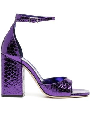 Paris Texas Fiona 100Mm Metallic-Finish Sandals - Purple