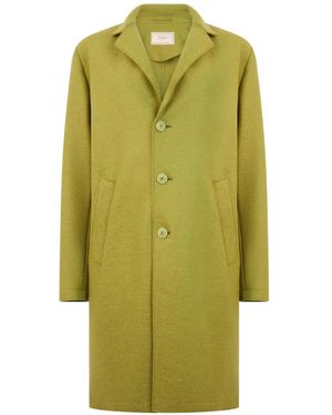 Herno Virgin Wool Button-Up Coat - Green
